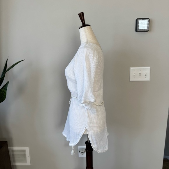 Abercrombie & Fitch One-Shoulder Tunic Coverup Braided Tassel Belt Size: S/M - Picture 5 of 10